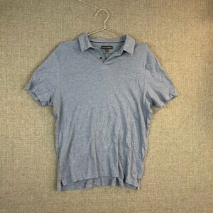 Banana Republic Mens Polo Shirt Short Sleeve Casual Top Heather Blue Size L‎